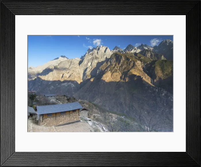 Framed Print : Tiger Leaping Gorge and Jade Dragon Snow Mountain (Yulong Xueshan), Yunnan, China