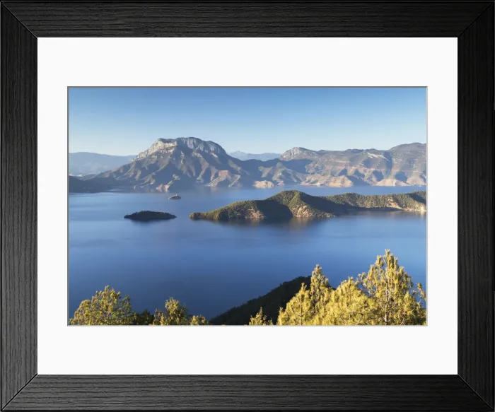 Framed Print : View of Lugu Lake, Yunnan, China Framed Print : View of Lugu Lake, Yunnan, China