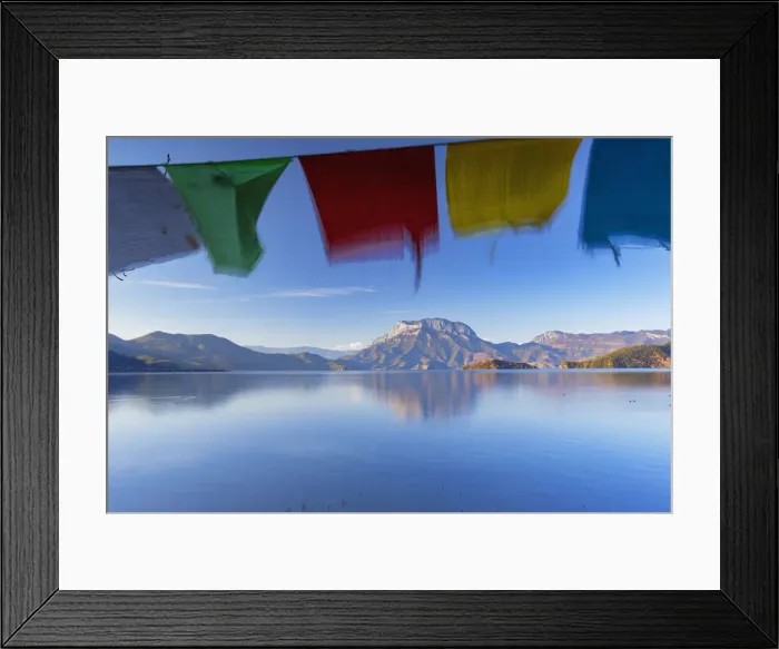 Framed Print : Prayer flags at Lugu Lake, Yunnan, China Framed Print : Prayer flags at Lugu Lake, Yunnan, China