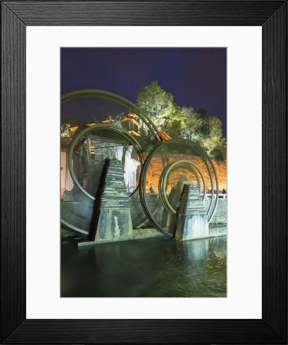 Framed Print : Water wheels at dusk, Lijiang (UNESCO World Heritage Site), Yunnan, China Framed Print : Water wheels at dusk, Lijiang (UNESCO World Heritage Site), Yunnan, China