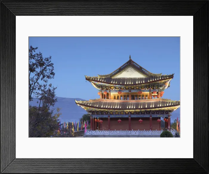 Framed Print : South Gate at dusk, Dali, Yunnan, China Framed Print : South Gate at dusk, Dali, Yunnan, China