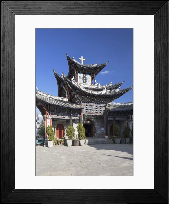 Framed Print : Catholic church, Dali, Yunnan, China