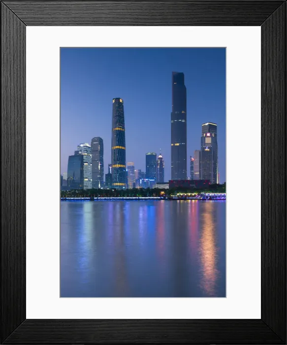 Framed Print : Skyline of Tianhe at dusk, Guangzhou, Guangdong, China Framed Print : Skyline of Tianhe at dusk, Guangzhou, Guangdong, China