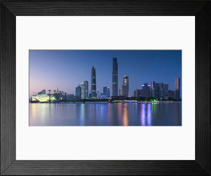Framed Print : Skyline of Tianhe at dusk, Guangzhou, Guangdong, China