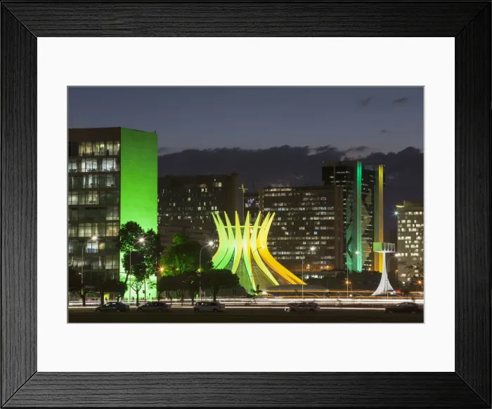 Framed Print : Metropolitan Cathedral and Esplanade of Ministeries at dusk, Brasilia, Federal District Framed Print : Metropolitan Cathedral and Esplanade of Ministeries at dusk, Brasilia, Federal District