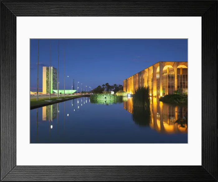 Framed Print : Itamaraty Palace and National Congress at dusk, Brasilia, Federal District, Brazil Framed Print : Itamaraty Palace and National Congress at dusk, Brasilia, Federal District, Brazil