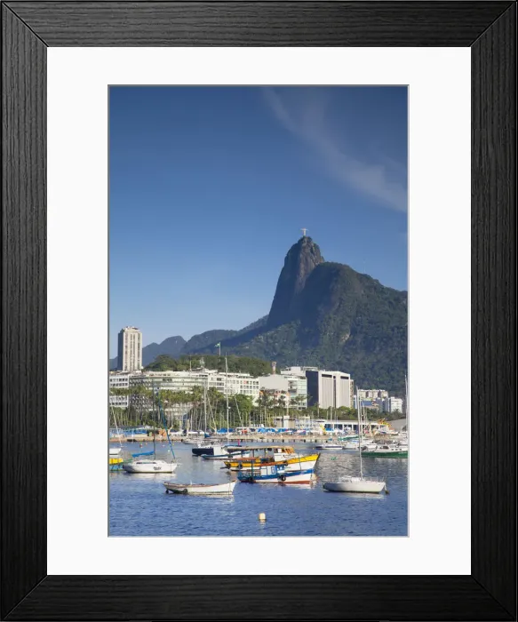 Framed Print : View of Christ the Redeemer statue across Botafogo Bay, Rio de Janeiro, Brazil Framed Print : View of Christ the Redeemer statue across Botafogo Bay, Rio de Janeiro, Brazil