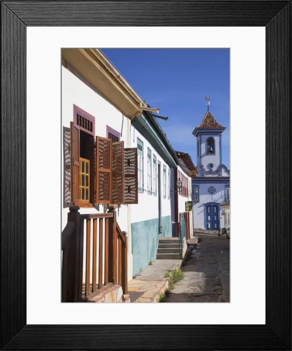 Framed Print : Colonial architecture and Church of Amparo, Diamantina (UNESCO World Heritage Site) Framed Print : Colonial architecture and Church of Amparo, Diamantina (UNESCO World Heritage Site)