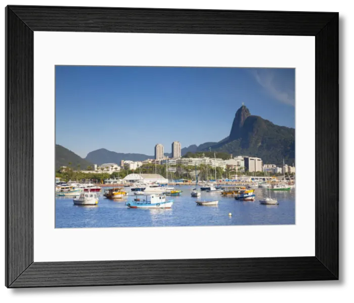 Framed Print : View of Christ the Redeemer statue across Botafogo Bay, Rio de Janeiro, Brazil Framed Print : View of Christ the Redeemer statue across Botafogo Bay, Rio de Janeiro, Brazil