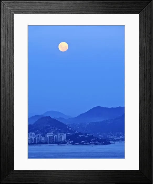 Framed Print : Brazil, City of Rio de Janeiro, Twilight view over Guanabara Bay towards Niteroi Framed Print : Brazil, City of Rio de Janeiro, Twilight view over Guanabara Bay towards Niteroi