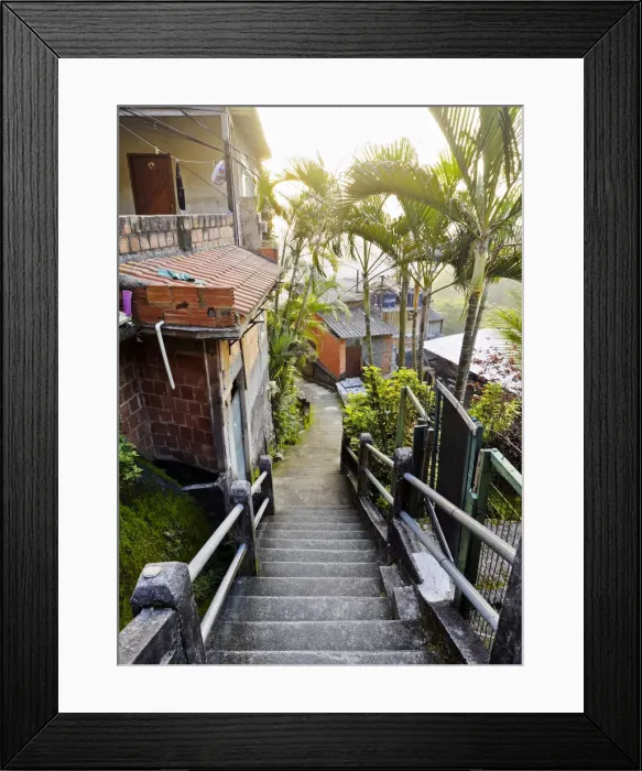 Framed Print : Brazil, City of Rio de Janeiro, View of the Favela Pereira da Silva located between Framed Print : Brazil, City of Rio de Janeiro, View of the Favela Pereira da Silva located between