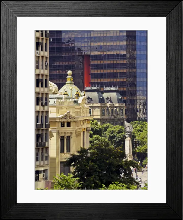 Framed Print : Brazil, City of Rio de Janeiro, Elevated view of the Theatro Municipal and the Museu Framed Print : Brazil, City of Rio de Janeiro, Elevated view of the Theatro Municipal and the Museu
