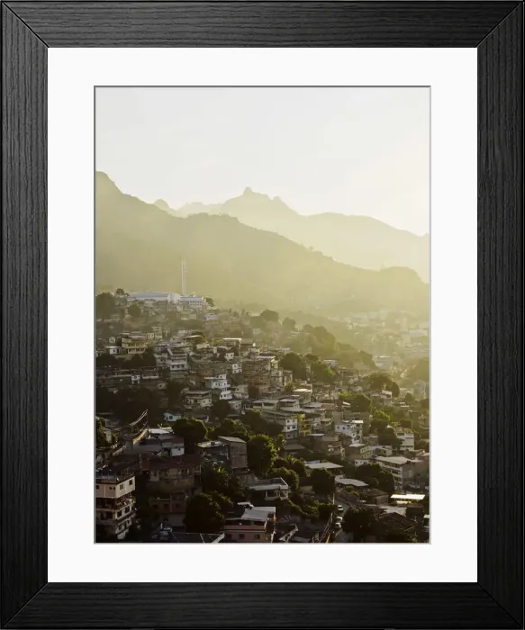Framed Print : Brazil, City of Rio de Janeiro, Elevated view of the Favela Morro dos Prazeres Framed Print : Brazil, City of Rio de Janeiro, Elevated view of the Favela Morro dos Prazeres