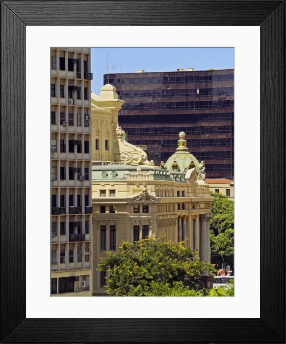 Framed Print : Brazil, City of Rio de Janeiro, Elevated view of the Theatro Municipal Framed Print : Brazil, City of Rio de Janeiro, Elevated view of the Theatro Municipal