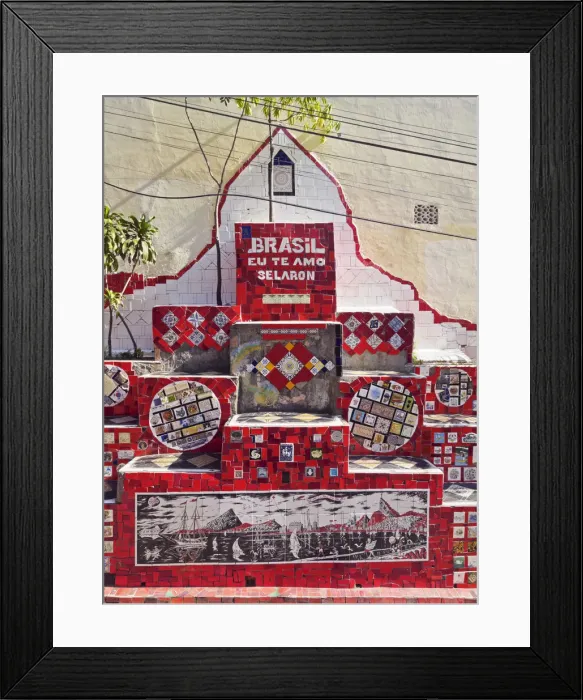 Framed Print : Brazil, City of Rio de Janeiro, View of the Selaron Steps connecting Lapa and Santa Framed Print : Brazil, City of Rio de Janeiro, View of the Selaron Steps connecting Lapa and Santa