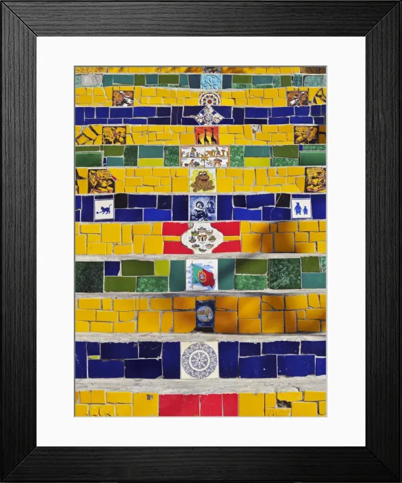 Framed Print : Brazil, City of Rio de Janeiro, Detailed view of the Selaron Steps connecting Lapa
