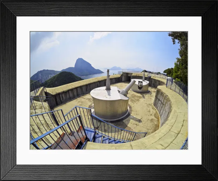 Framed Print : Brazil, City of Rio de Janeiro, Leme, View of the Forte Duque de Caxias with Sugarloaf Framed Print : Brazil, City of Rio de Janeiro, Leme, View of the Forte Duque de Caxias with Sugarloaf