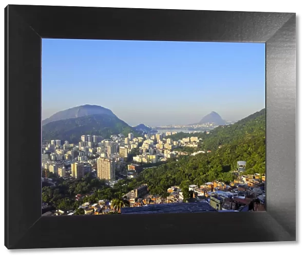 Brazil, City of Rio de Janeiro, Cityscape of Rio viewed from the top of the Favela