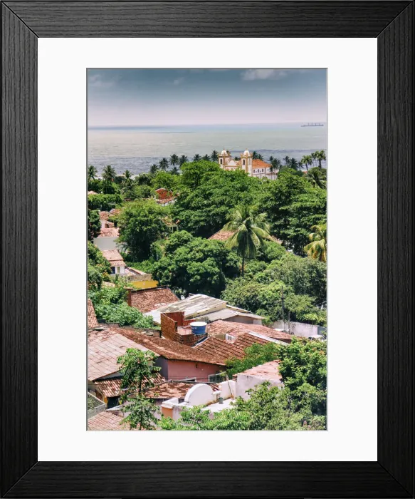 Framed Print : South America, Brazil, Alagoas, Sao Miguel dos Milagres, view of the colonial centre