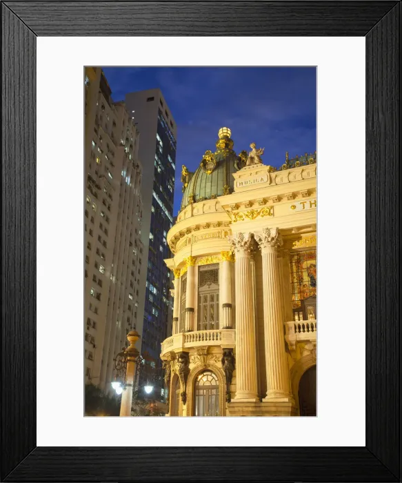 Framed Print : Municipal Theatre (Theatro Municipal) at dusk, Cinelandia, Centro, Rio de Janeiro, Brazil Framed Print : Municipal Theatre (Theatro Municipal) at dusk, Cinelandia, Centro, Rio de Janeiro, Brazil