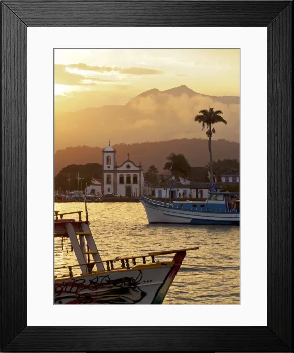 Framed Print : Brazil, State of Rio de Janeiro, Sunset over Paraty Framed Print : Brazil, State of Rio de Janeiro, Sunset over Paraty