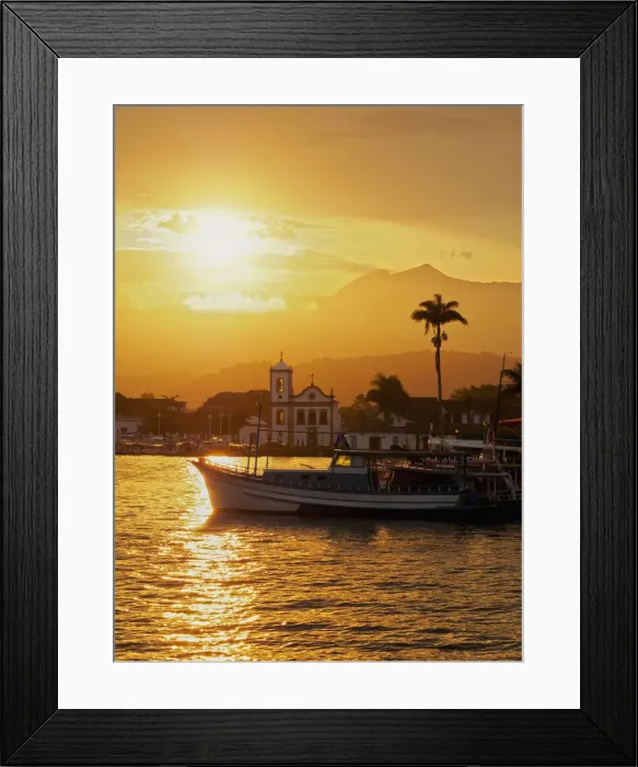 Framed Print : Brazil, State of Rio de Janeiro, Sunset over Paraty