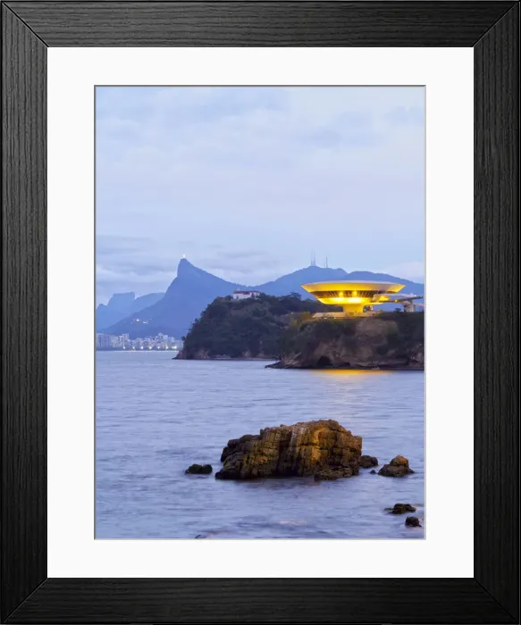 Framed Print : Brazil, State of Rio de Janeiro, Niteroi, Twilight view of the Niteroi Contemporary Framed Print : Brazil, State of Rio de Janeiro, Niteroi, Twilight view of the Niteroi Contemporary