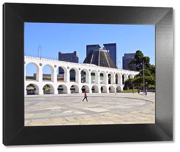 Brazil, City of Rio de Janeiro, Lapa, View of The Carioca Aqueduct known as Arcos