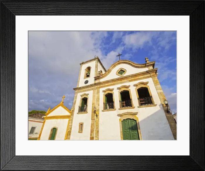 Framed Print : Brazil, State of Rio de Janeiro, Paraty, View of the Santa Rita Church Framed Print : Brazil, State of Rio de Janeiro, Paraty, View of the Santa Rita Church