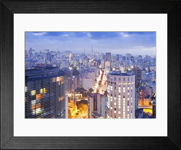 Framed Print : South America, Brazil, Sao Paulo, view from the top of the Terraco Italia Tower showing Framed Print : South America, Brazil, Sao Paulo, view from the top of the Terraco Italia Tower showing