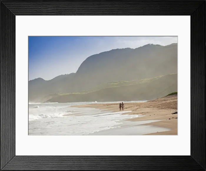Framed Print : South America, Brazil, Pernambuco, Fernando de Noronha Island, A couple walking along Framed Print : South America, Brazil, Pernambuco, Fernando de Noronha Island, A couple walking along