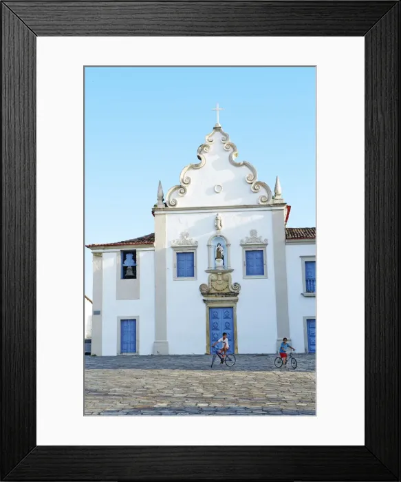 Framed Print : South America, Brazil, North East, Sergipe, Sao Cristovao, children riding bicycles