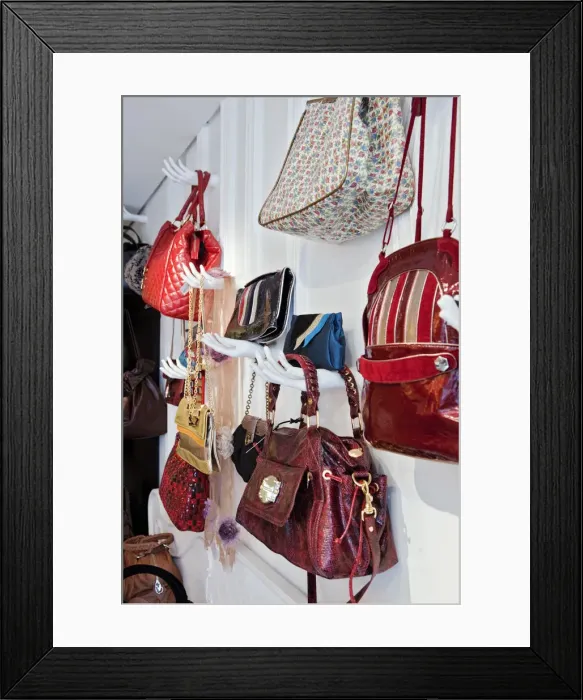 Framed Print : South America, Brazil, Sao Paulo, Jardins, designer handbags for sale in the Closet Framed Print : South America, Brazil, Sao Paulo, Jardins, designer handbags for sale in the Closet