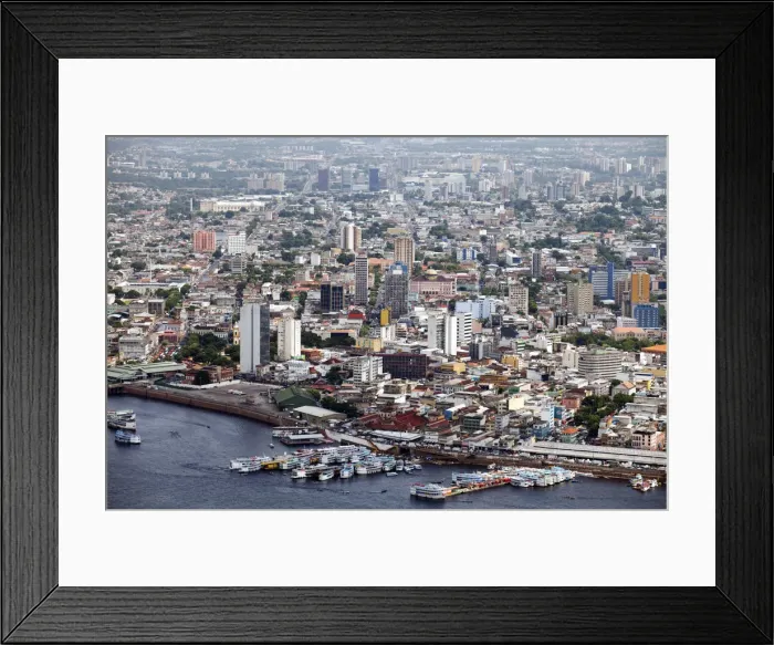 Framed Print : South America, Brazil, Amazonas state, Manaus, aerial view of the city centre of Manaus Framed Print : South America, Brazil, Amazonas state, Manaus, aerial view of the city centre of Manaus