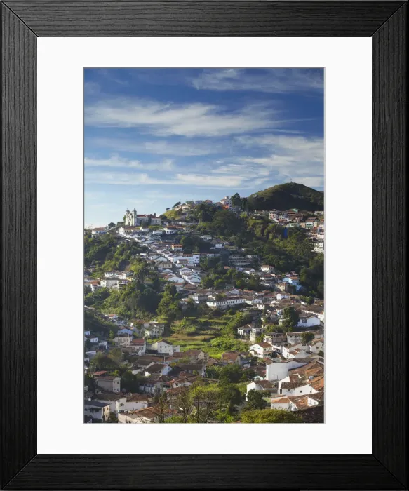 Framed Print : View of Ouro Preto (UNESCO World Heritage Site), Minas Gerais, Brazil