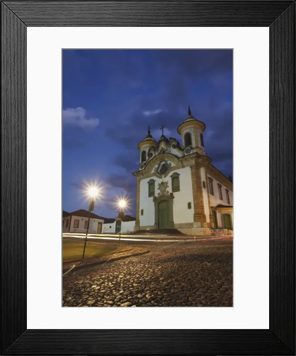 Framed Print : Our Lady of Carmo Church in Praca Minas Gerais at dusk, Mariana, Minas Gerais, Brazil Framed Print : Our Lady of Carmo Church in Praca Minas Gerais at dusk, Mariana, Minas Gerais, Brazil