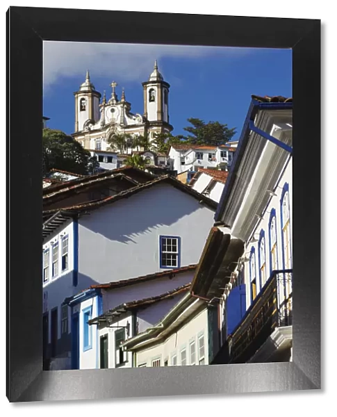 View of colonial buildings and Our Lady of Carmo Church, Ouro Preto (UNESCO World