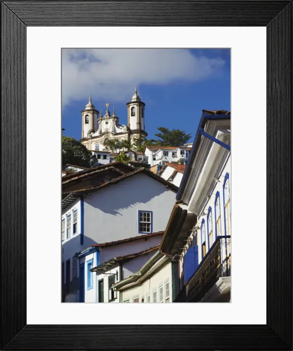 Framed Print : View of colonial buildings and Our Lady of Carmo Church, Ouro Preto (UNESCO World Framed Print : View of colonial buildings and Our Lady of Carmo Church, Ouro Preto (UNESCO World