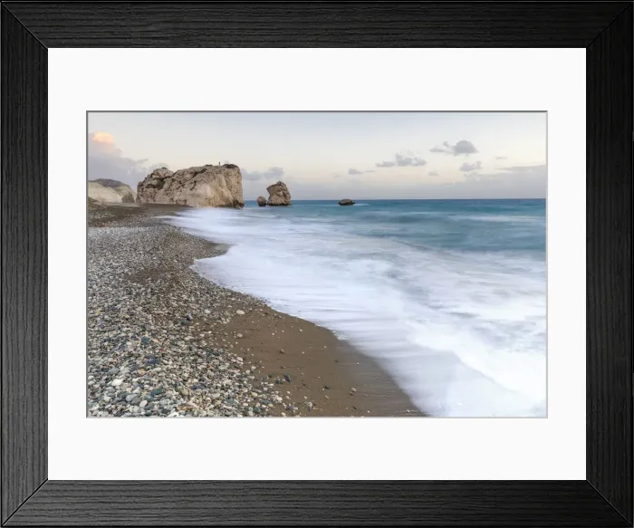 Framed Print : Cyprus, Paphos, Petra tou Romiou also known as Aphrodite‚Aos Rock at sunset Framed Print : Cyprus, Paphos, Petra tou Romiou also known as Aphrodite‚Aos Rock at sunset