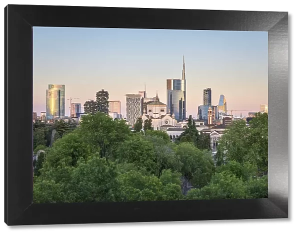Panoramic view of skyline in Milan, Lombardy, Italy