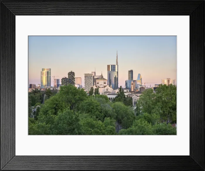 Framed Print : Panoramic view of skyline in Milan, Lombardy, Italy Framed Print : Panoramic view of skyline in Milan, Lombardy, Italy