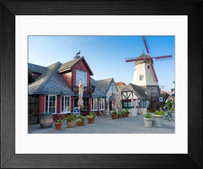 Framed Print : A Danish-inspired windmill in Solvang, Santa Ynez Valley, Santa Barbara County, California