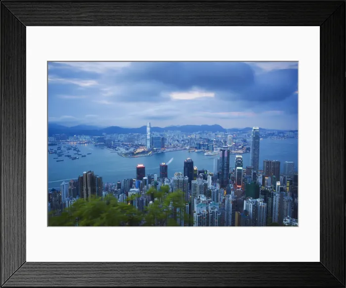 Framed Print : View of Hong Kong skyline from Victoria Peak, Hong Kong, China Framed Print : View of Hong Kong skyline from Victoria Peak, Hong Kong, China
