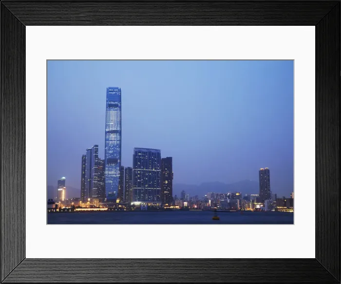 Framed Print : West Kowloon Cultural District and ICC, Kowloon, Hong Kong, China