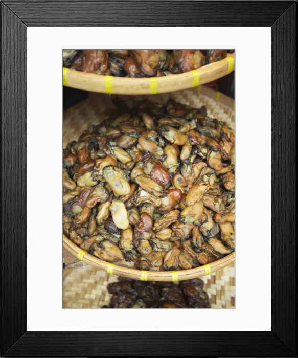 Framed Print : Dried mussels, Shenzhen, Guangdong Province, China Framed Print : Dried mussels, Shenzhen, Guangdong Province, China