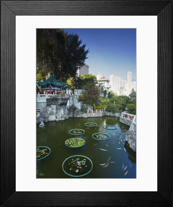 Framed Print : Gardens of Wong Tai Sin temple, Kowloon, Hong Kong, China Framed Print : Gardens of Wong Tai Sin temple, Kowloon, Hong Kong, China