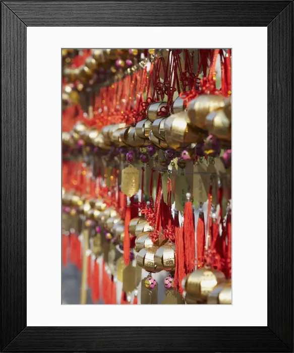 Framed Print : Prayer bells at Wong Tai Sin temple, Kowloon, Hong Kong, China Framed Print : Prayer bells at Wong Tai Sin temple, Kowloon, Hong Kong, China