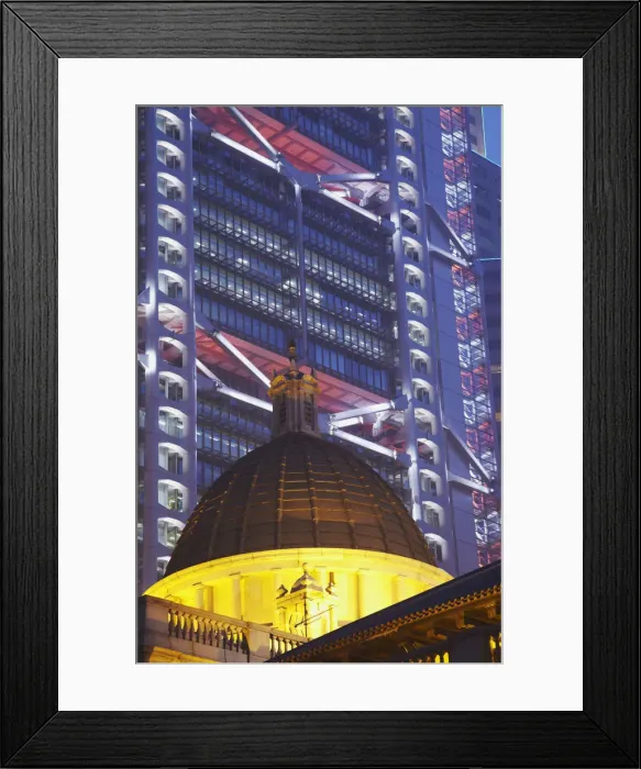 Framed Print : Legislative Council and HSBC buildings at dusk, Central, Hong Kong, China Framed Print : Legislative Council and HSBC buildings at dusk, Central, Hong Kong, China