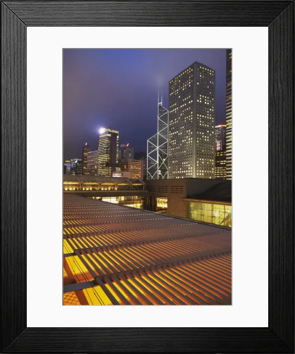 Framed Print : View of Central from garden rooftop of IFC 2, Central, Hong Kong, China Framed Print : View of Central from garden rooftop of IFC 2, Central, Hong Kong, China