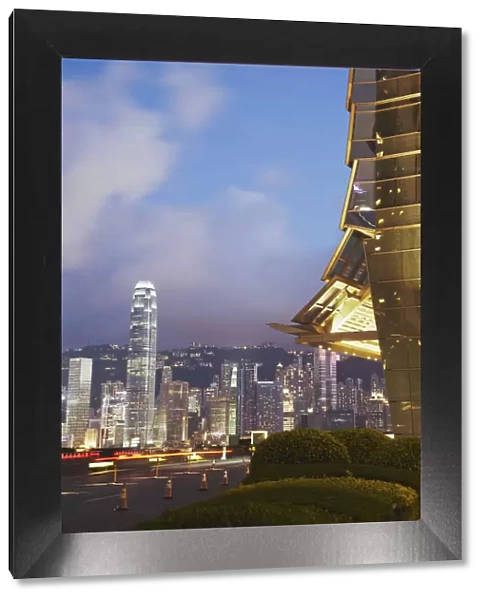 View of Hong Kong Island skyline from ICC, Hong Kong, China